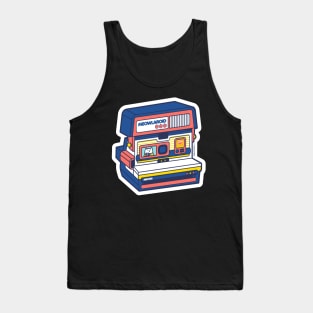 Red and Blue Instant Camera Cat Tank Top